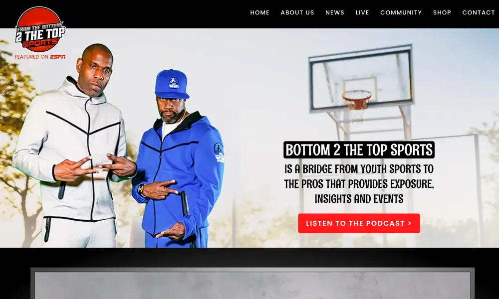 Bottom To The Sports — Website design & build