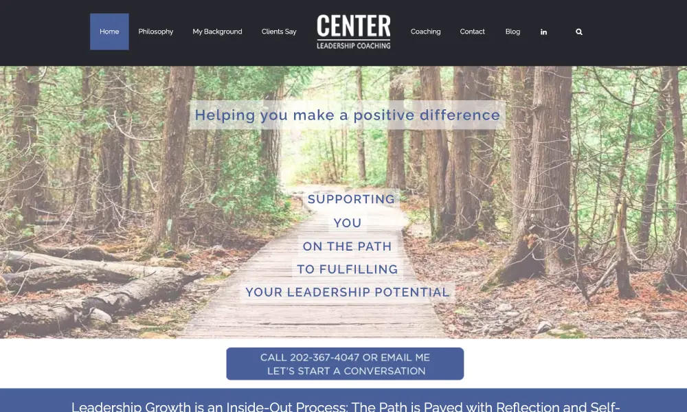 Center Leadership Coaching — Website design & build