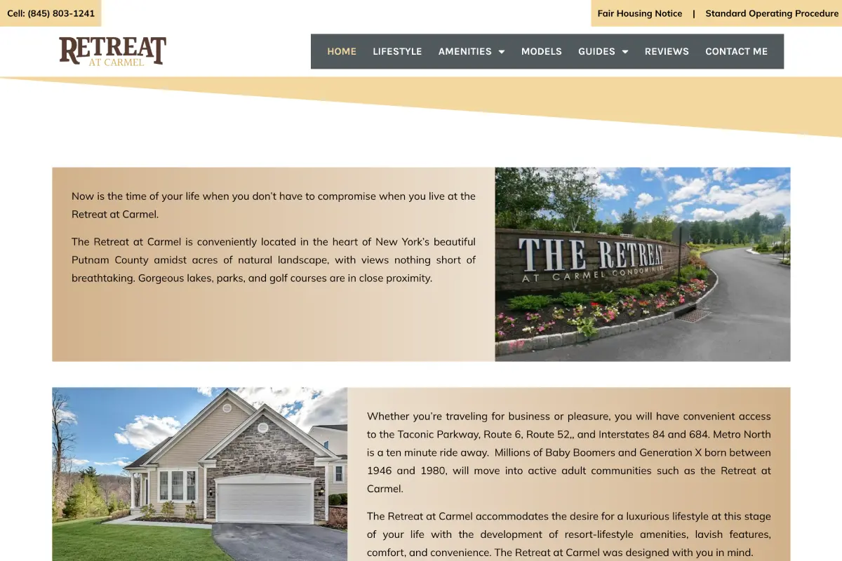Retreat At Carmel — Website design & build